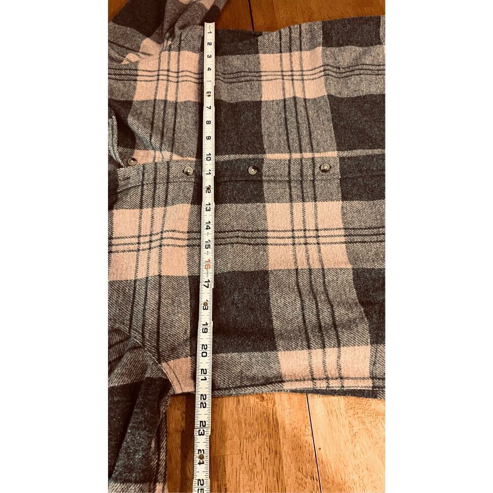 Beach Lunch Lounge Pink Gray Flannel Pocketed Top Size L - Picture 4 of 9
